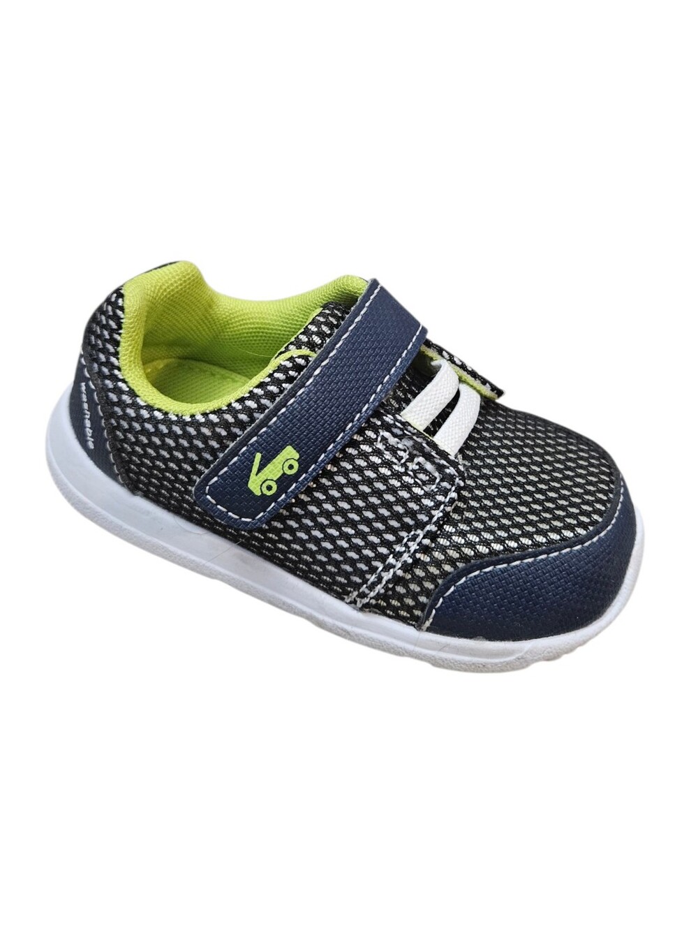 See Kai Run Basics Sneaker Baby Size 6 Navy Lime Washable
